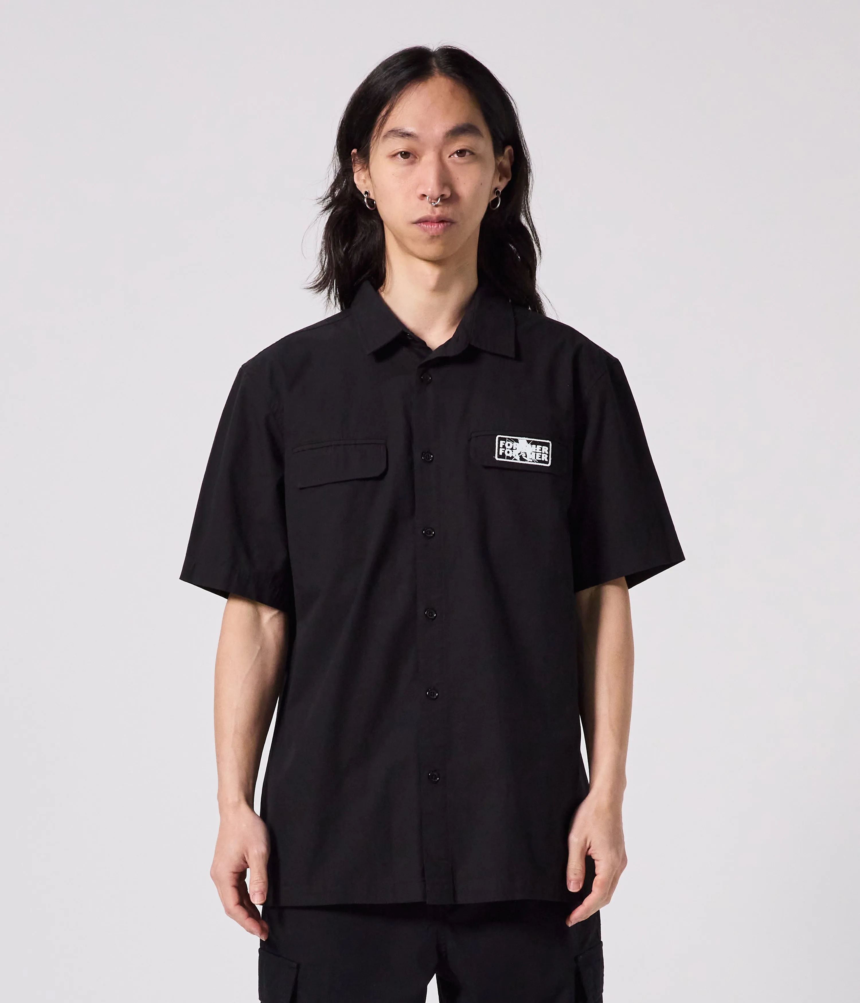Versatile Comfort Lightweight Design SPLINTER WORK SS SHIRT // BLACK