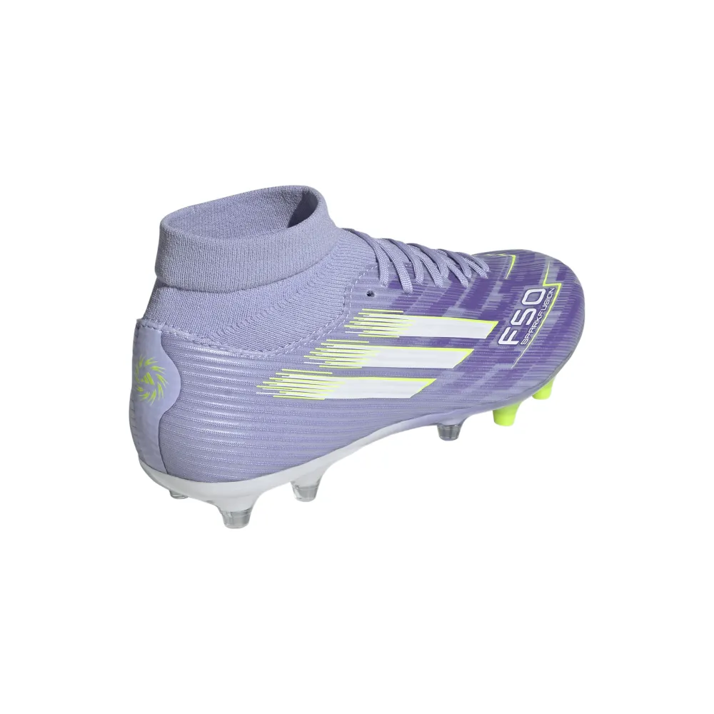 Adidas F50 Women's Sparkfusion League FG/AG Football Boots (Violet Tone/Lucid Lemon/Purple Rush) Single - color