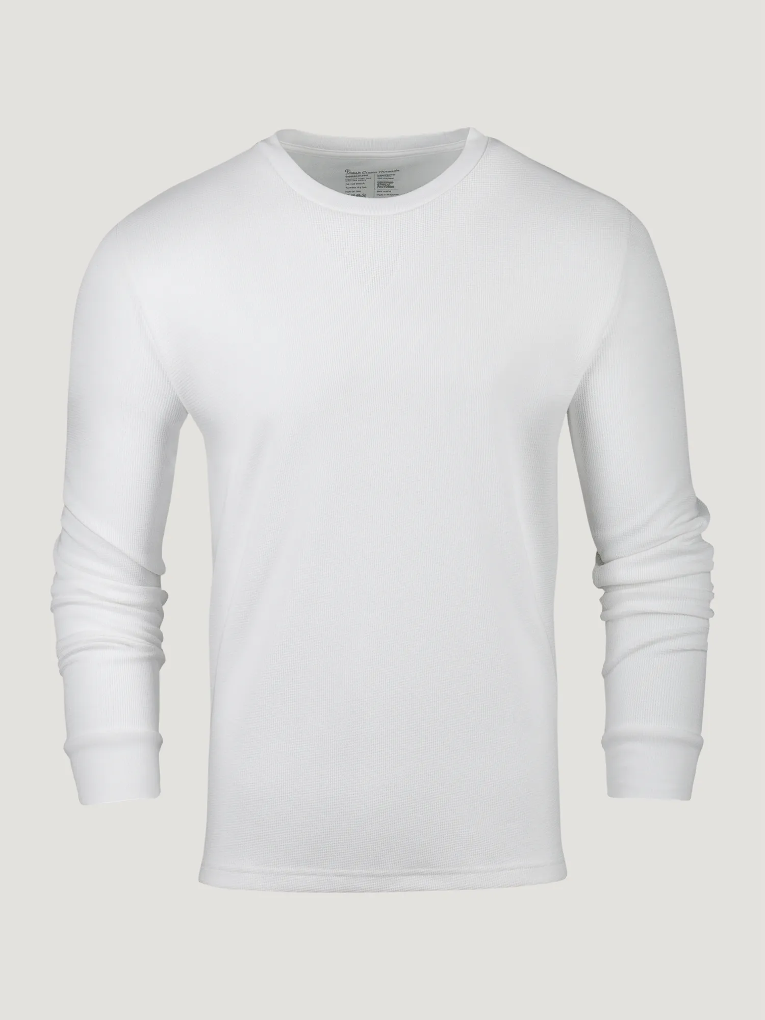 Beachwear Chic Style Trend White Thermal Long Sleeve Crew