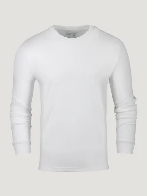 Beachwear Chic Style Trend White Thermal Long Sleeve Crew