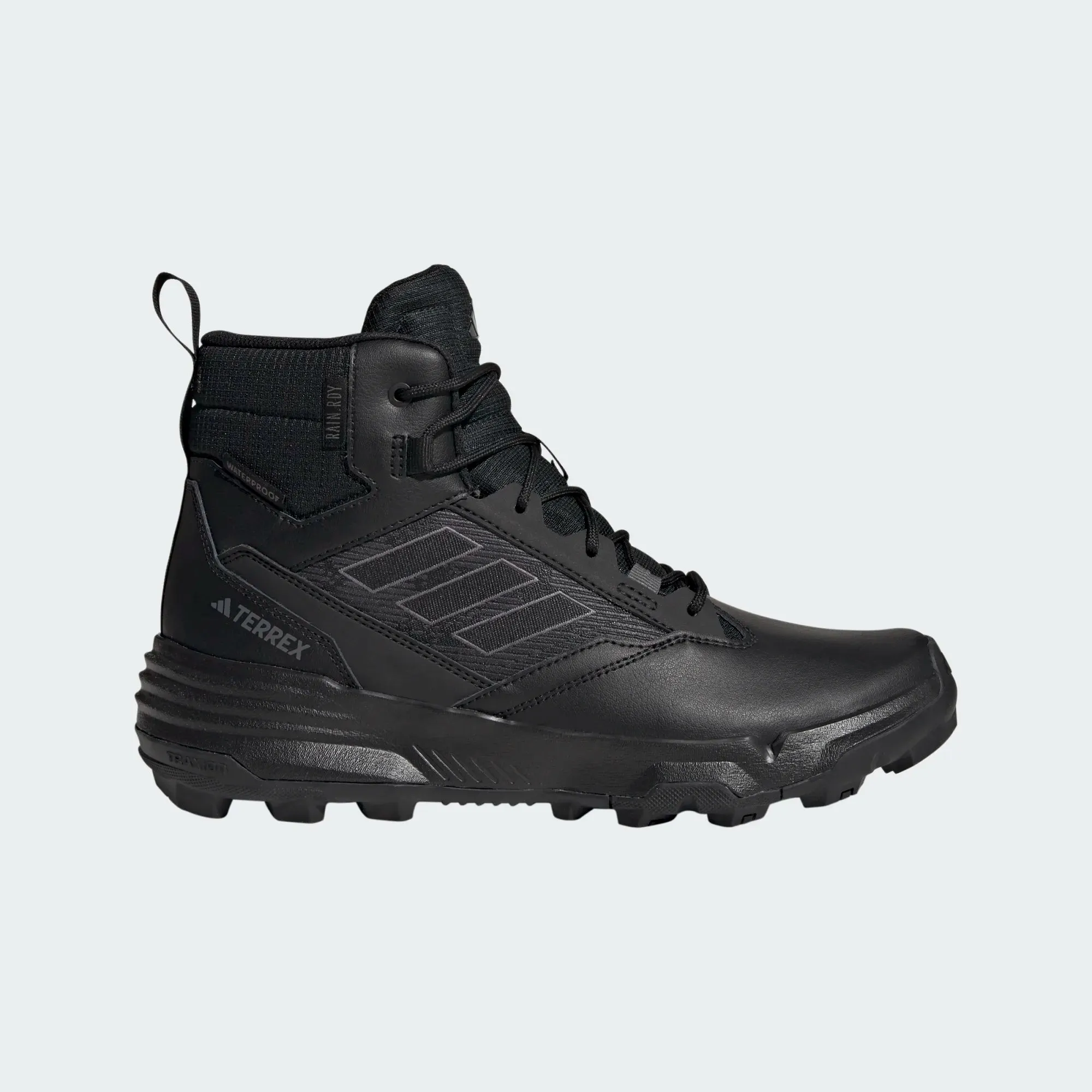School Day adidas TERREX UNITY LEATHER MID RAIN.RDY HIKING SHOES | Core Black  | Men's