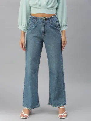 Season Ready Easy Layering Women's Blue Wide Leg High-Rise Jeans