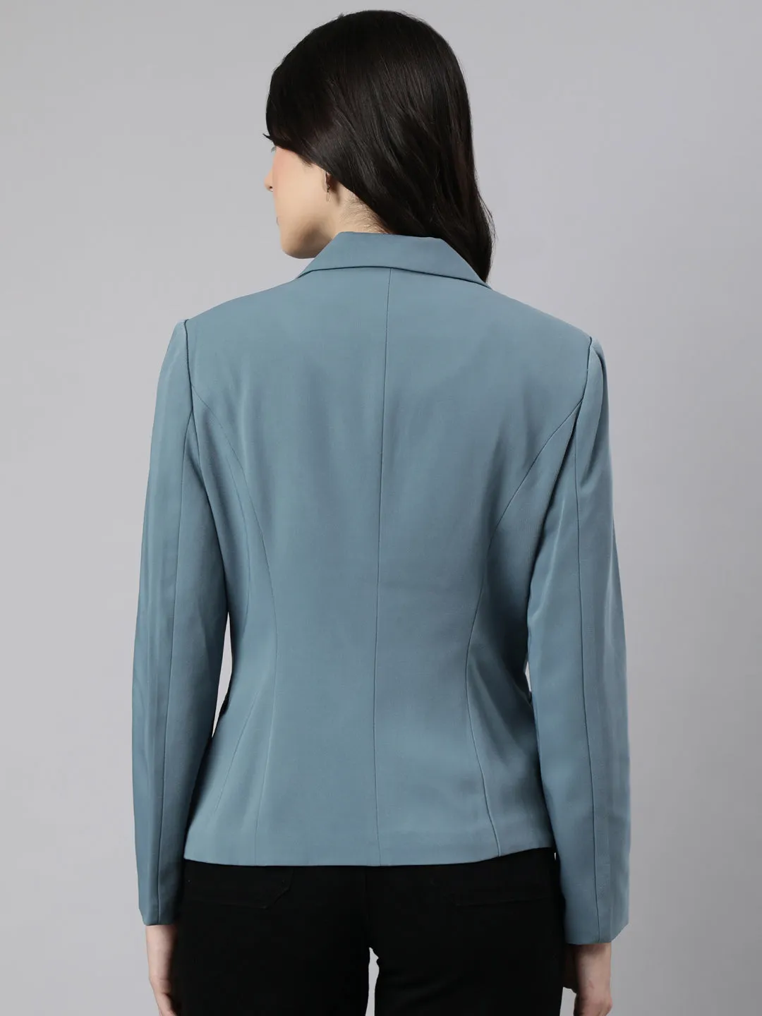Flexible Fit Wear Women's Sea Green Single-Breasted Blazer