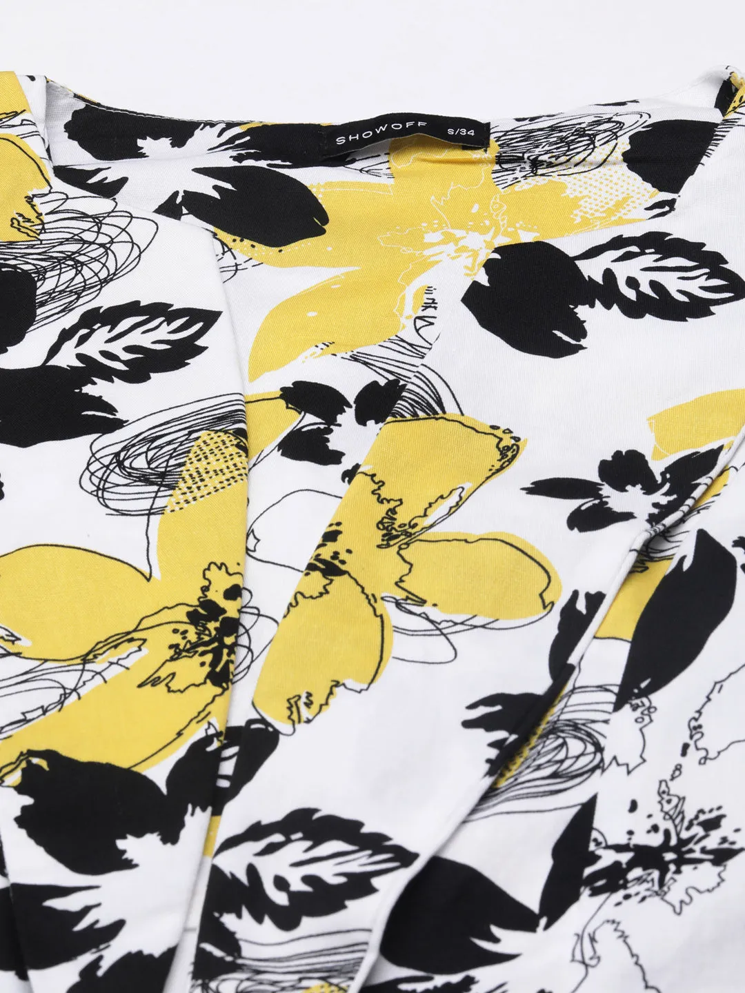 Flame retardant Women's Yellow Floral Printed Slim Fit Single-Breasted Casual Blazer