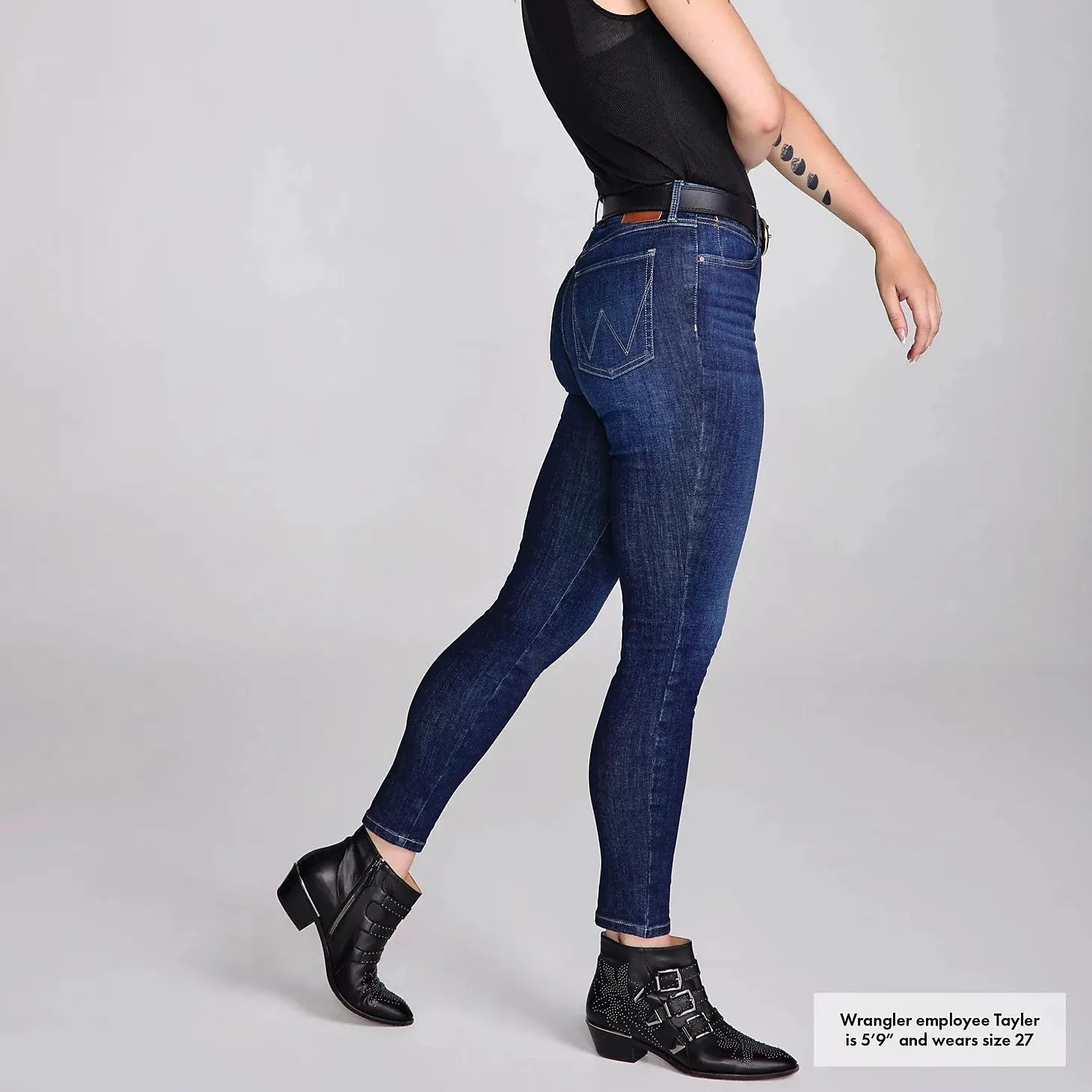 Wrangler Women's Bespoke High Rise Skinny Jean in Rae Reliable Basic