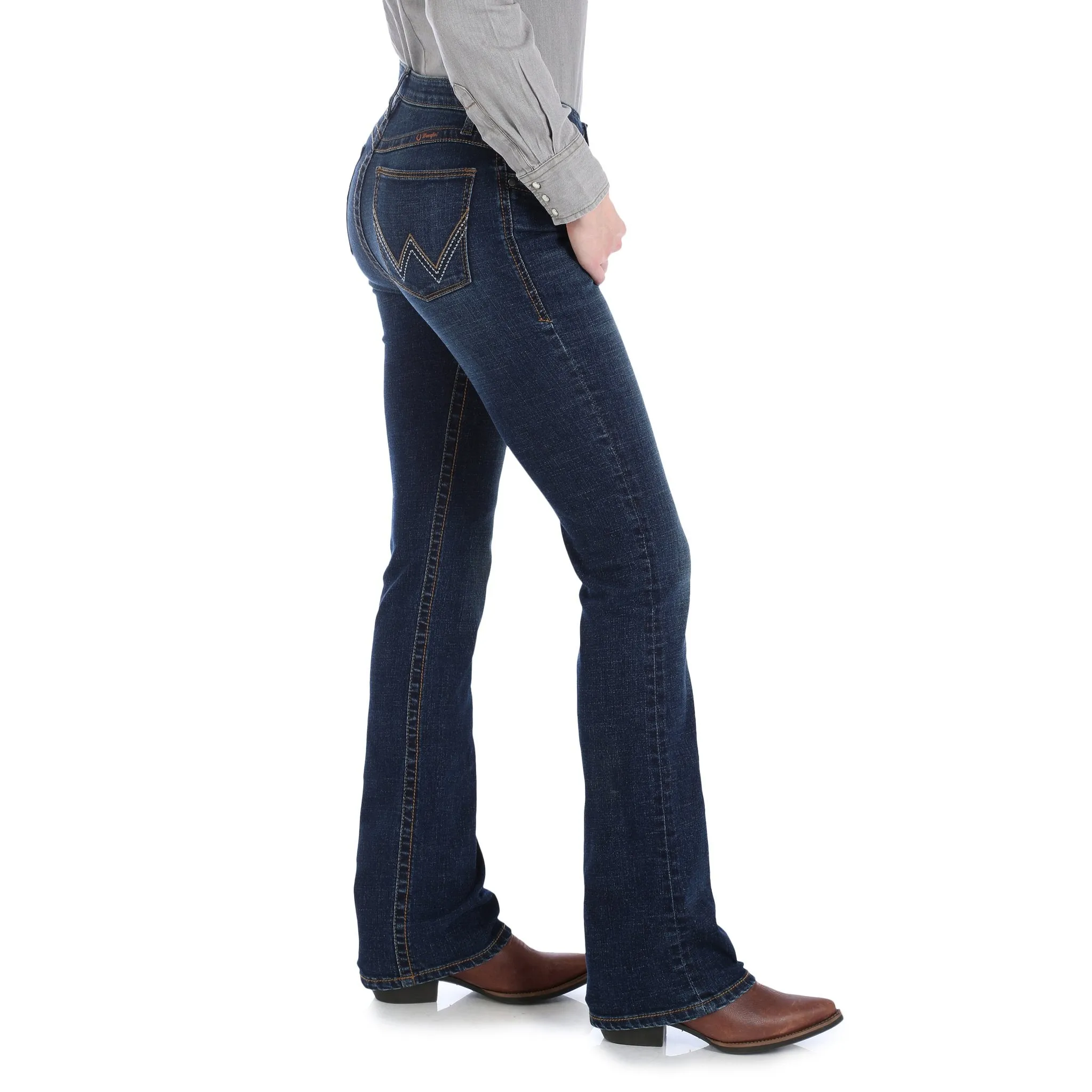 Durable Rivet Hardware Reinforced Stitching Wrangler Women's Willow Ultimate Riding Jean in Lovette