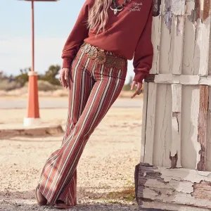 Bootcut style Minimal Aesthetic Wrangler x Lainey Wilson Clay Denay Stripe Bell Bottom