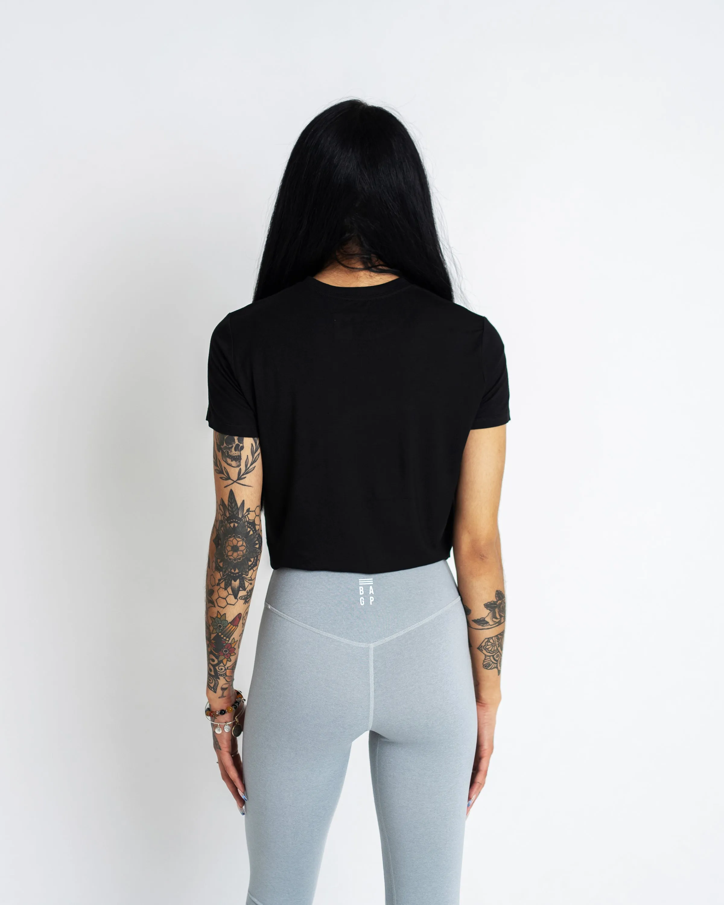 Super Soft Crop Top - Black Soft Layers Breathable Performance Fit