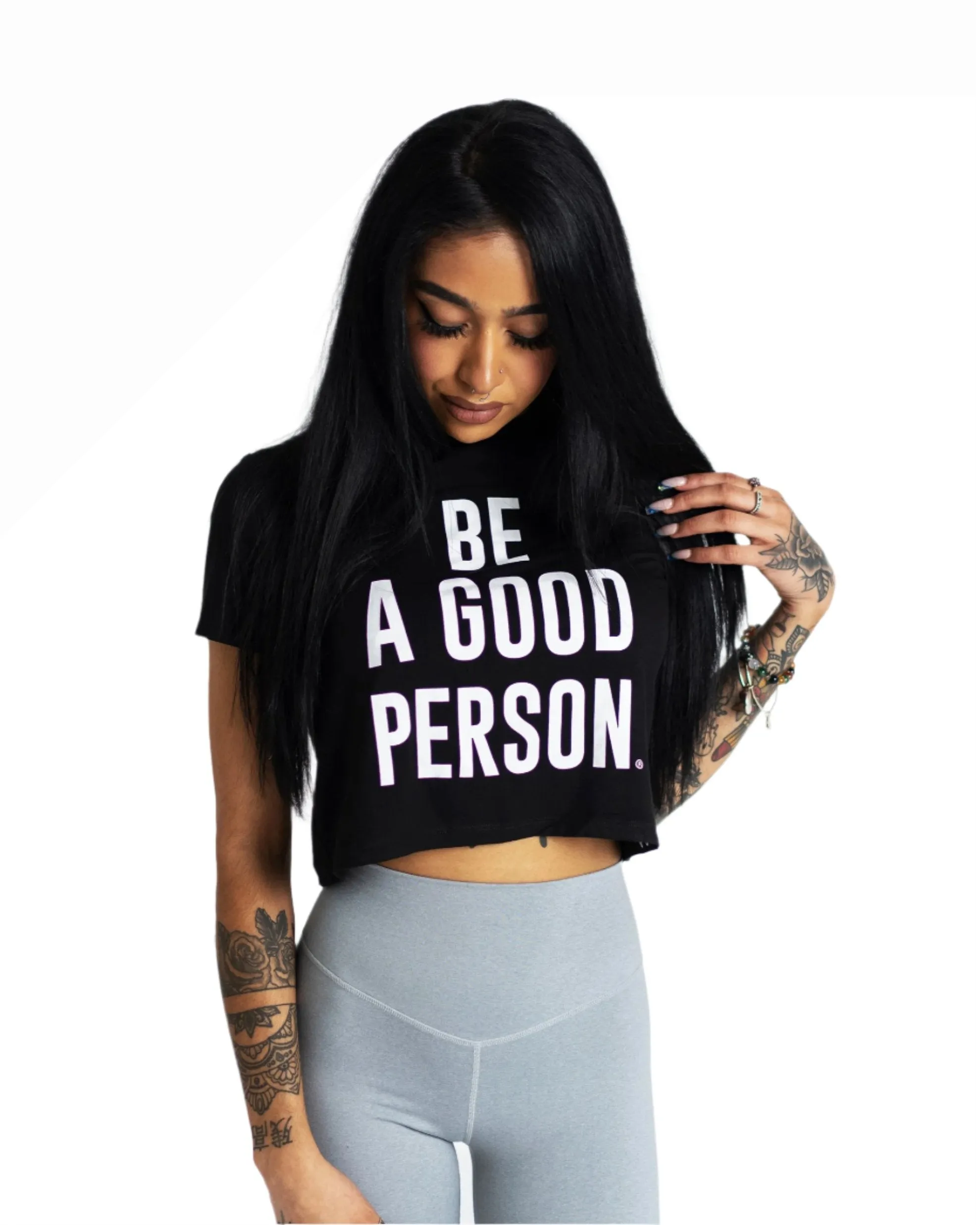stain resistant coating Super Soft Crop Top - Black